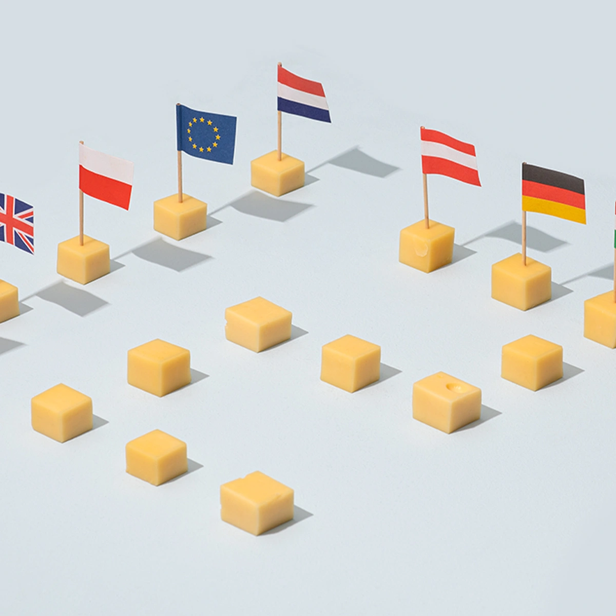 header - eten - kaas - kaasblokjes - landen - vlaggen - anne claire de breij