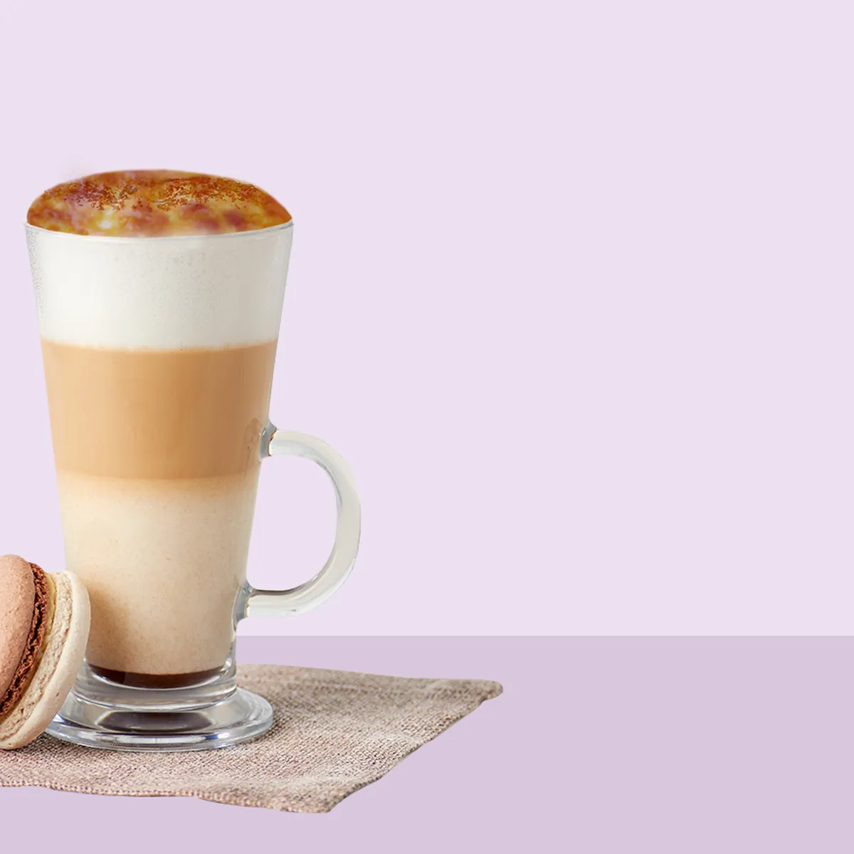 Recept - Koffie - Latte - glas - macaron
