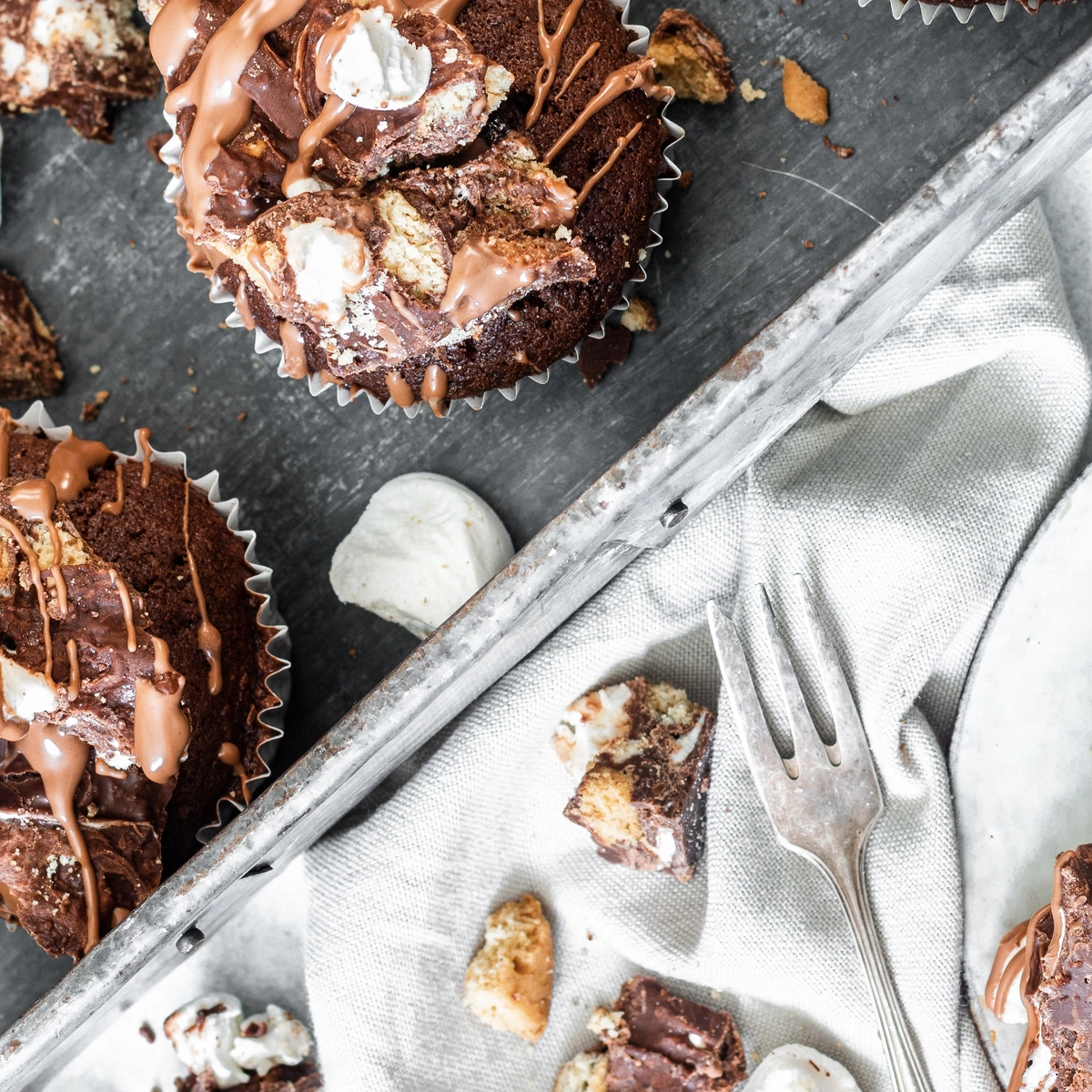 Header/hero - rocky road cupcakes - chocolade - chickslovefood
