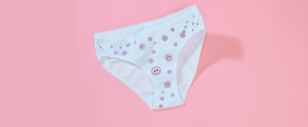 Header - onderbroek - luier - smileys - roze- Tom ten Seldam