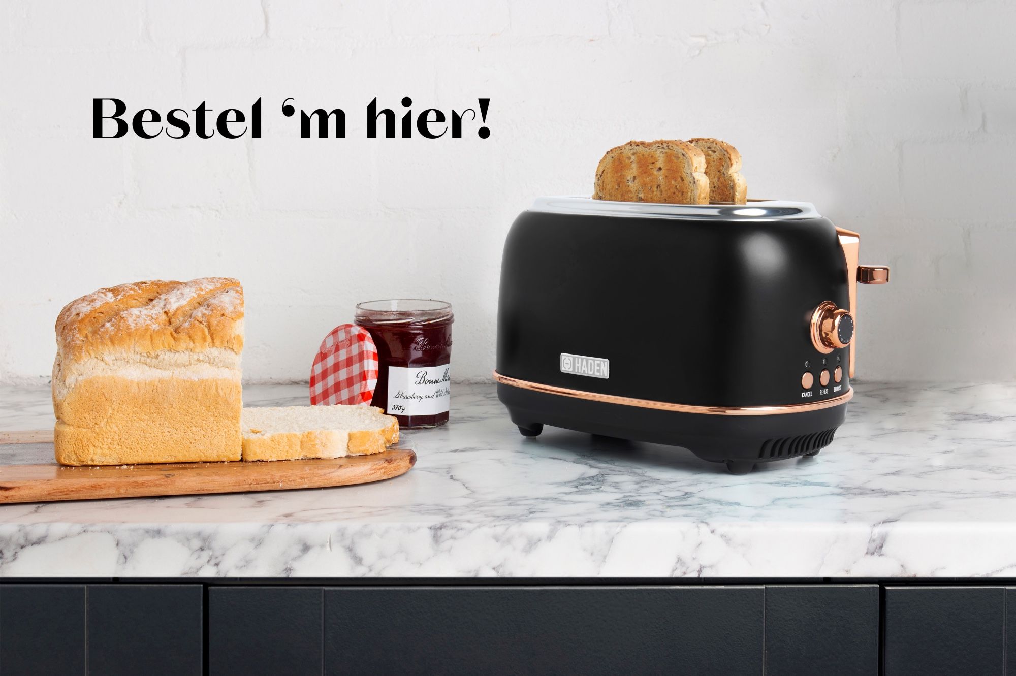 toaster zwart-tekst