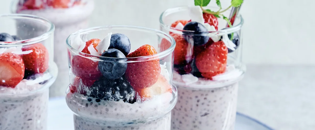 Fokking makkelijk recept - chiapudding - kokos - rood fruit