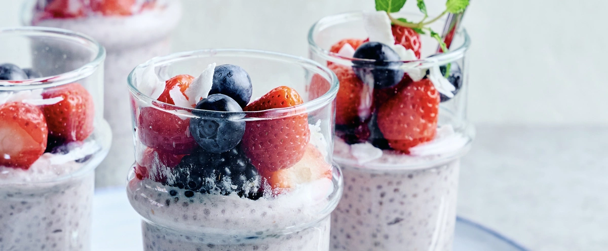 Fokking makkelijk recept - chiapudding - kokos - rood fruit