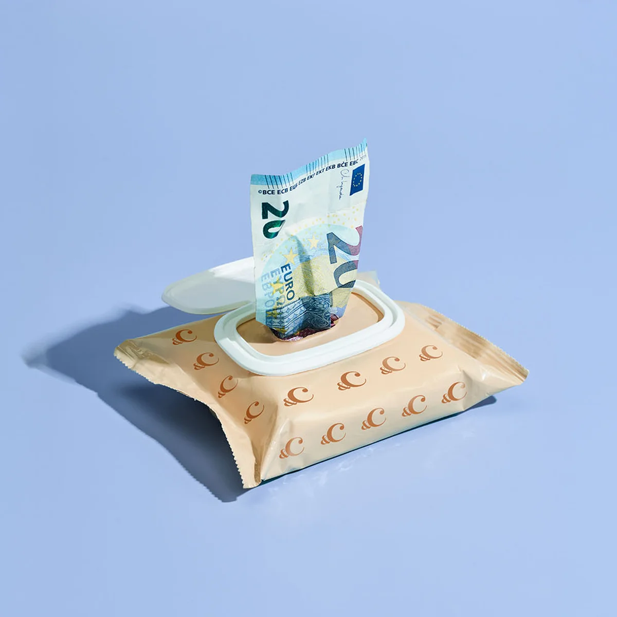 Vochtige doekjes maar dan met een biljet