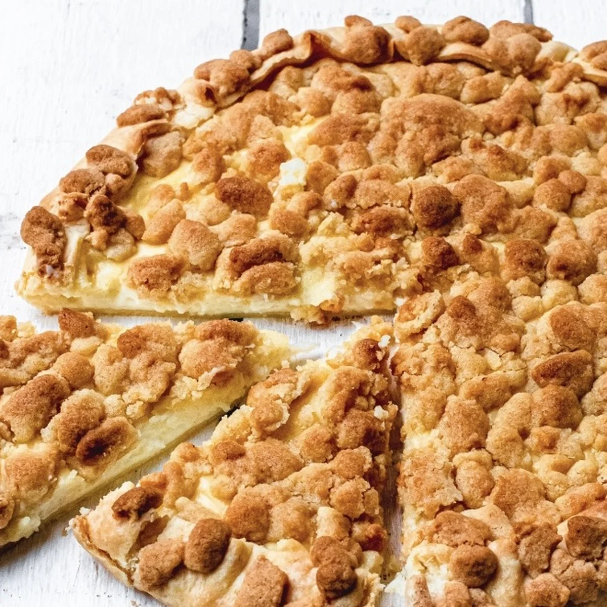 Header/hero - kruimel puddingvlaai - taart -chickslovefood - recept