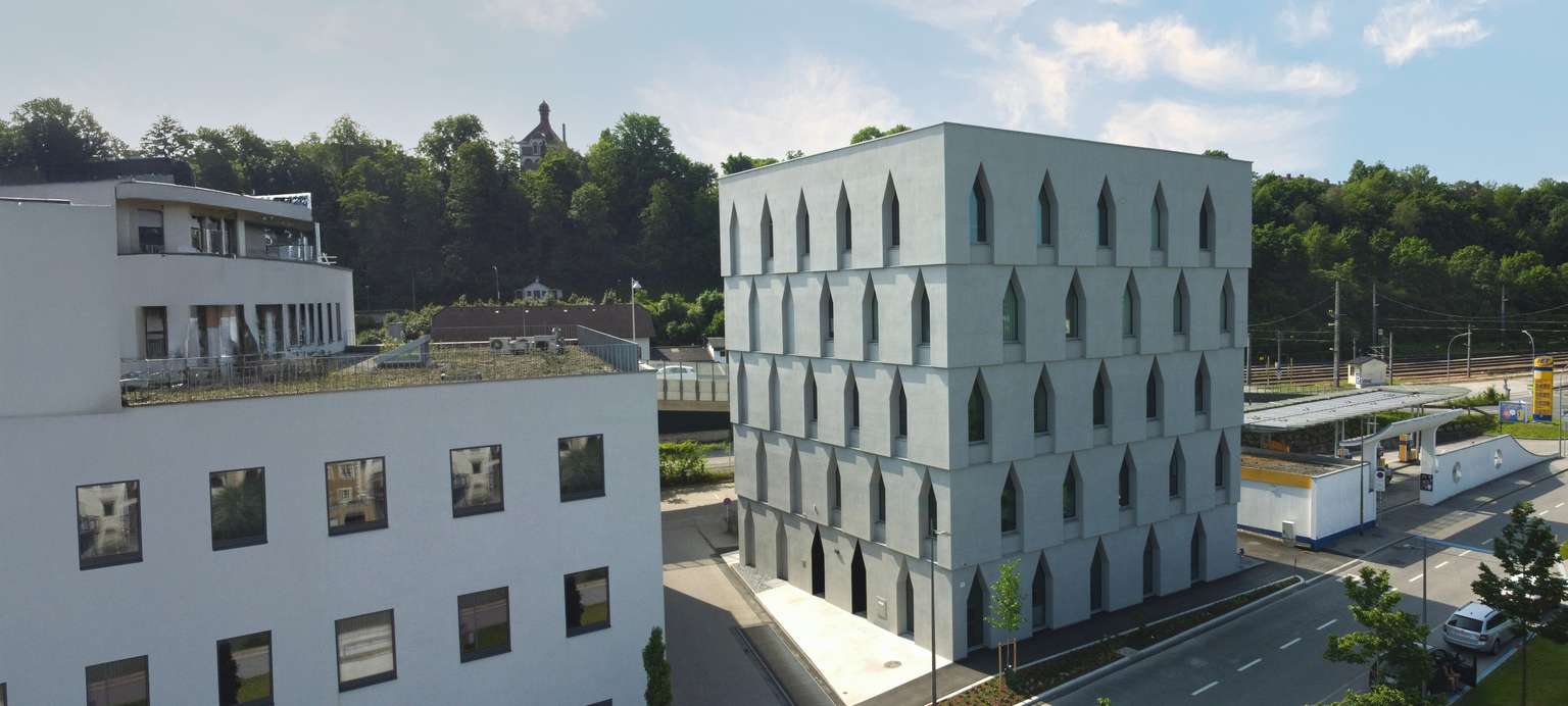 Luftansicht des Neubaus des Medicus in Steyr.