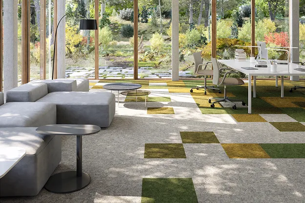 Balsan tapijttegels in diverse kleuren voor op kantoor