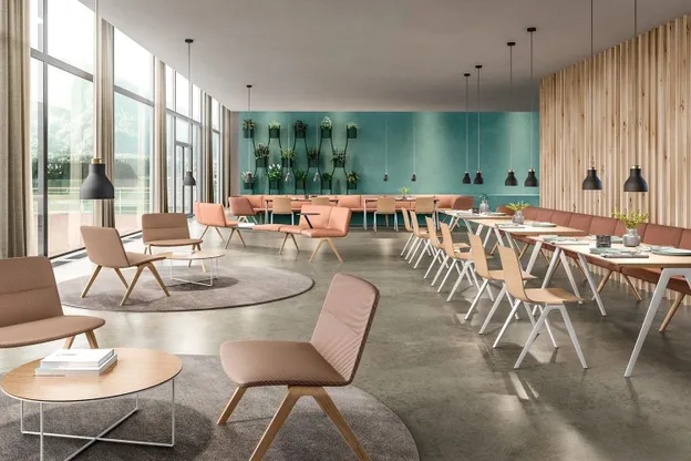 brunner projectmeubilair voor kantoren, vergaderruimtes, hospitality en publieke omgevingen, zoals stoelen, banken en tafels.