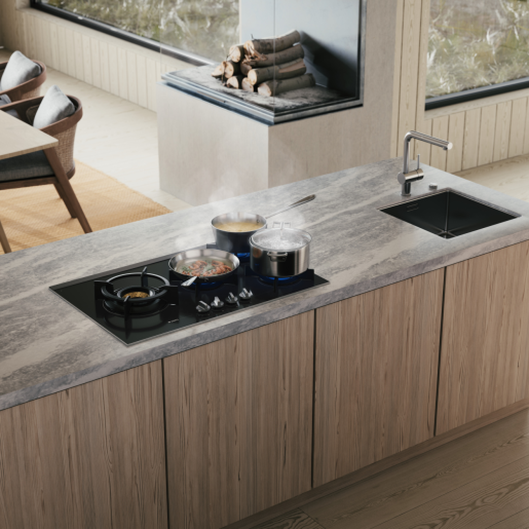 ASKO Gas Hob Black Ceramic Glass 80cm