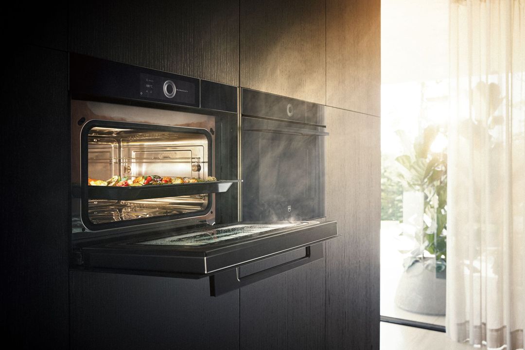 V-ZUG CombiSteamer V6000 45M PowerSteam Black Mirror Glass