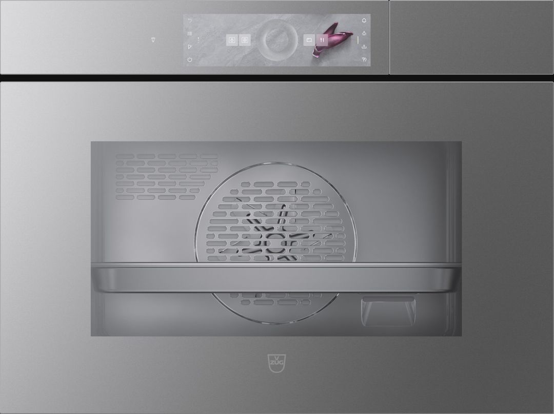 V-ZUG CombiSteamer V6000 45cm Handle Free Platinum Mirror Glass