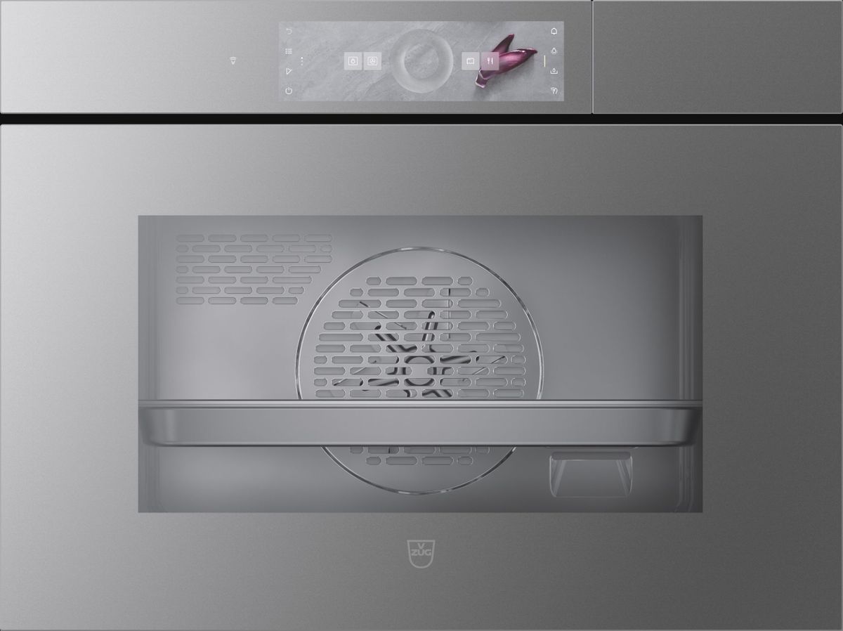 V-ZUG CombiSteamer V6000 45cm Handle Free Platinum Mirror Glass