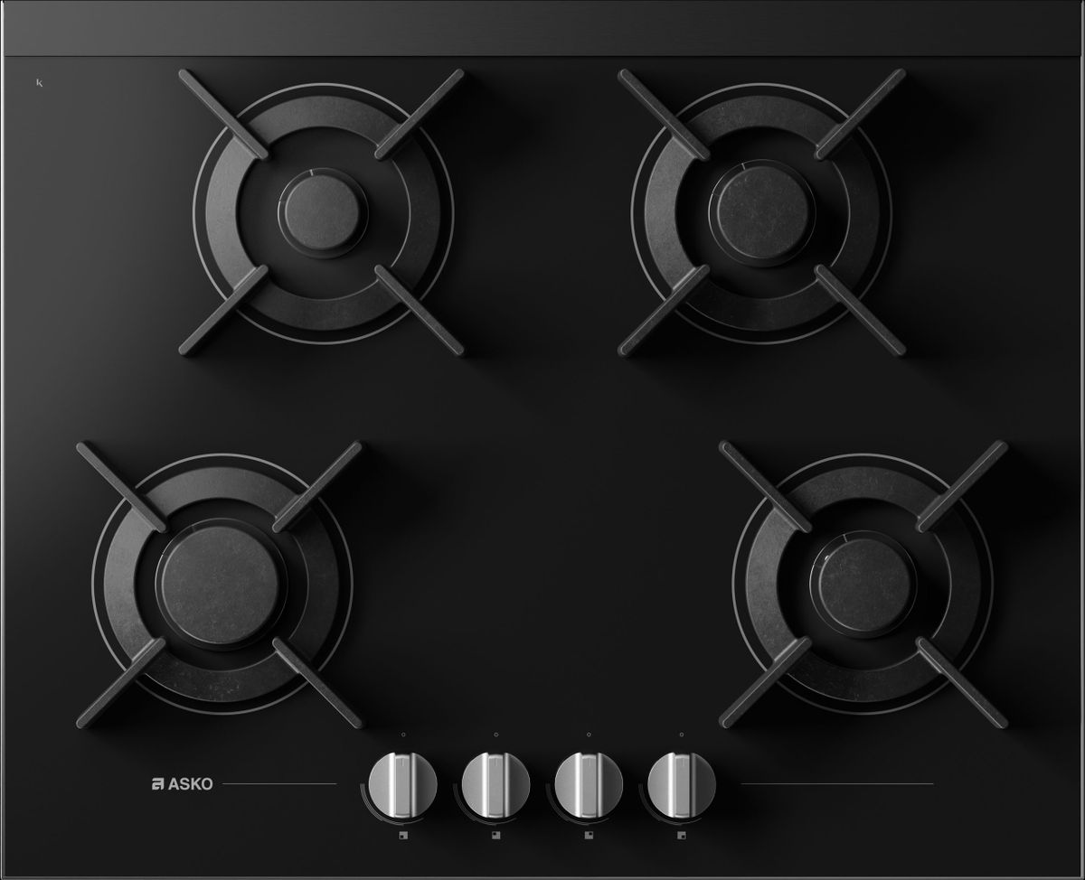 ASKO Gas Hob Black Ceramic Glass 64cm