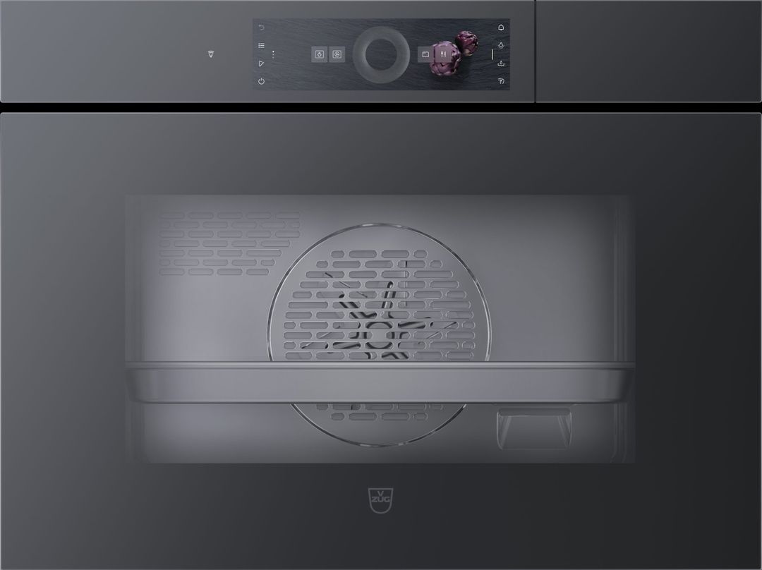 V-ZUG CombiSteamer V6000 45cm Handle Free Black Glass