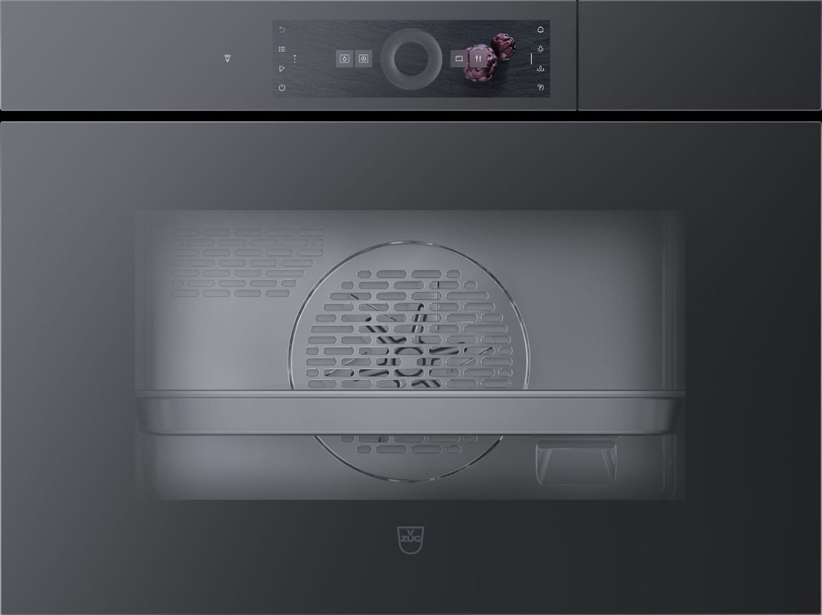V-ZUG CombiSteamer V6000 45cm Handle Free Black Glass