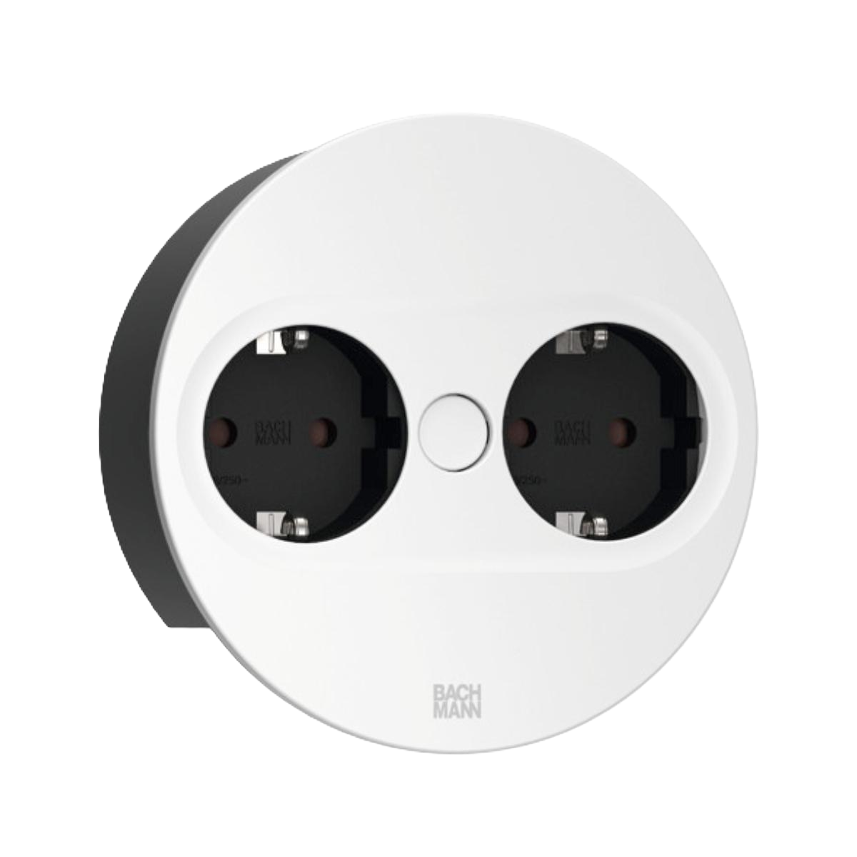 BACHMANN Twist 2 Round 2x Power Sockets Matt White