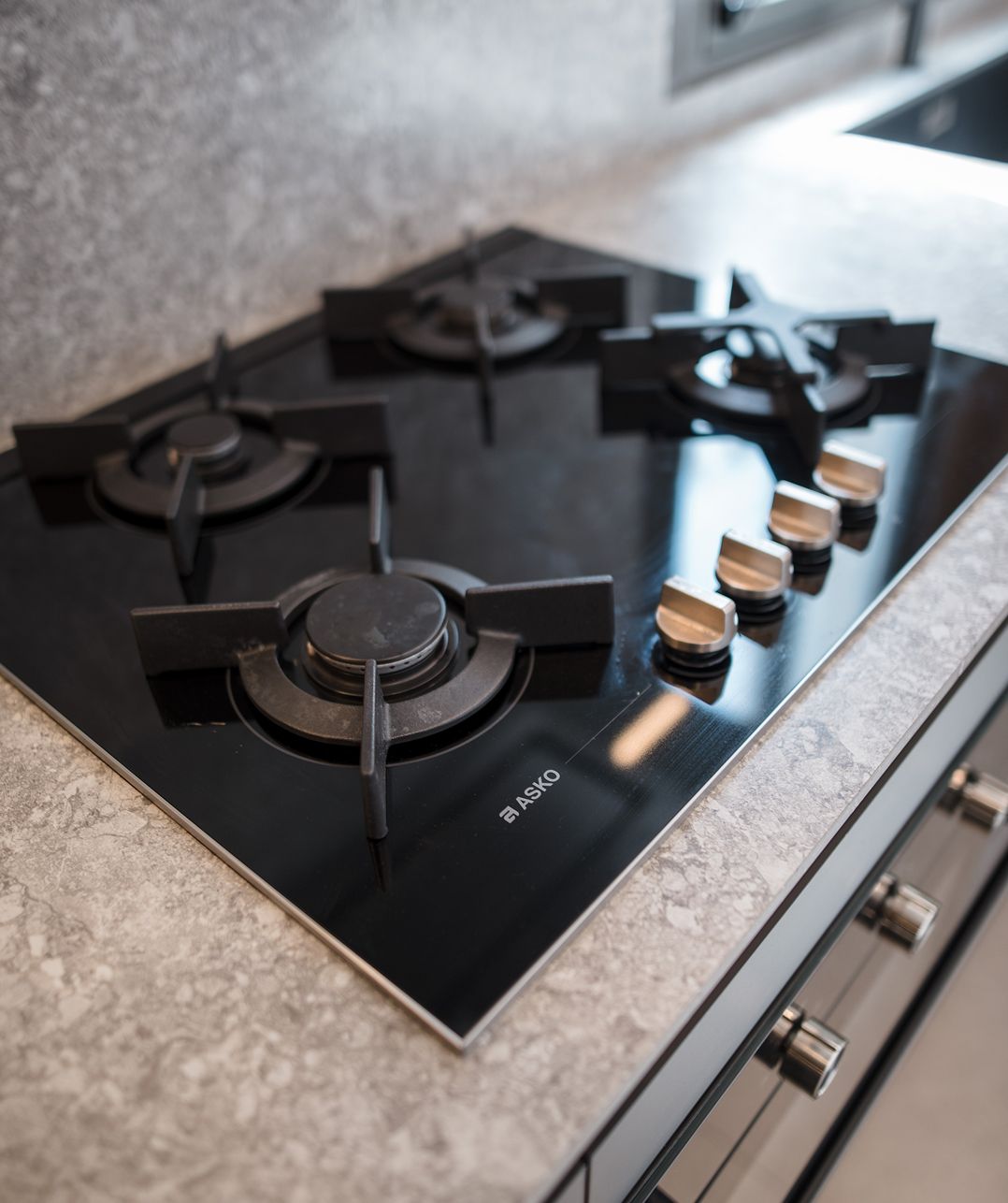 Built-in appliances in a walnut and graphite kitchen, Sin El Fil