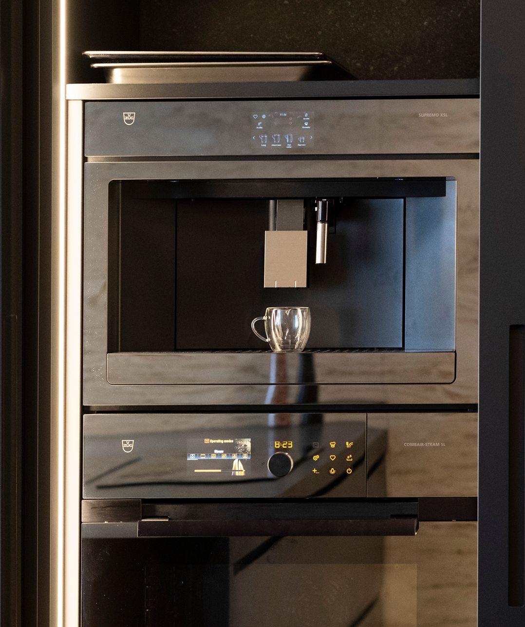 V-ZUG built-in coffee machine in a concealed kitchen, Achrafieh