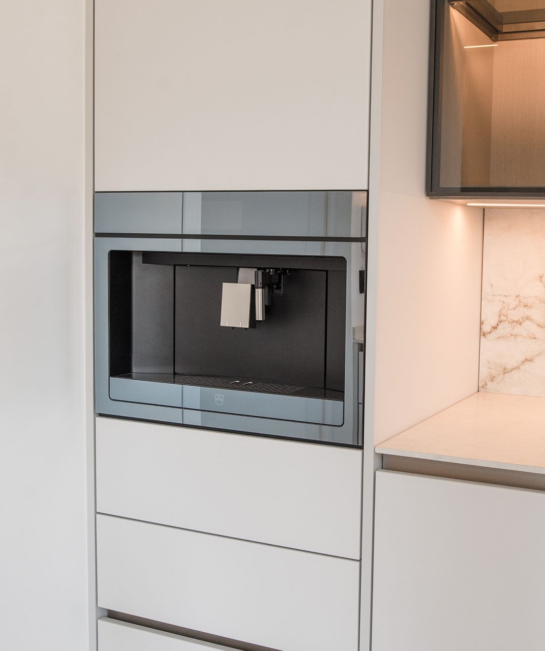 Built-in V-ZUG coffee machine in Pebble Triba cabinetry, Beit Meri