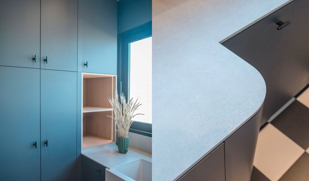 Olive Detour and Ivory Oak kitchen in Kraytem, view 6