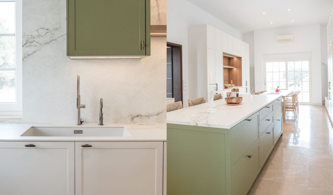 Classic green and white kitchen in Mechref, view 10