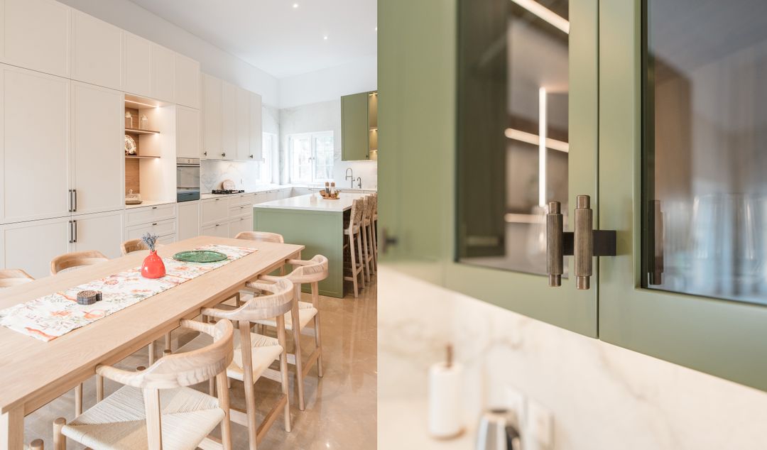 Classic green and white kitchen in Mechref, view 13