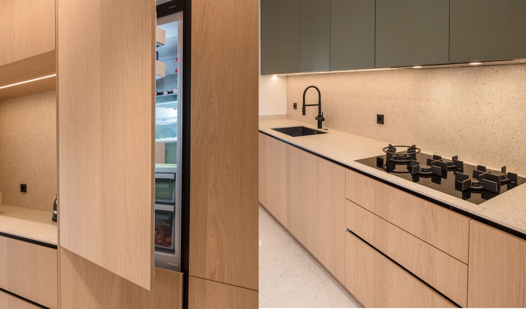 Ivory Oak and olive green kitchen in Jounieh, view 7