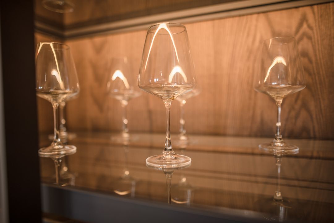 Tall glass cabinetry, Kitchen Avenue showroom