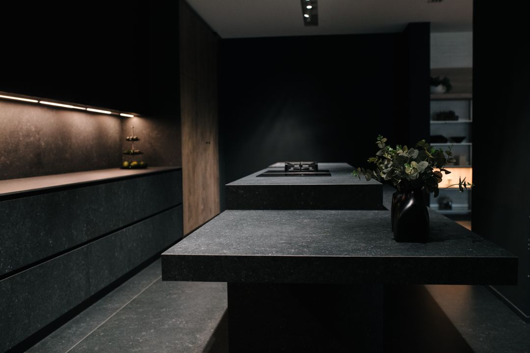 Pierre Bleue showroom kitchen, view 6