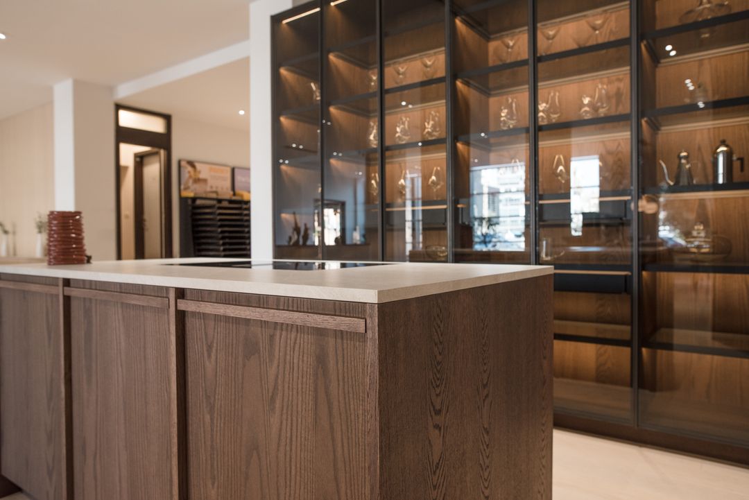 Cinnamon Triba cabinetry detail, Kitchen Avenue showroom