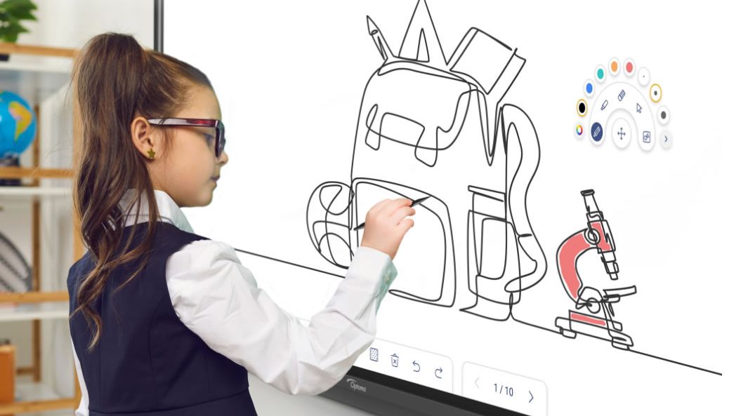 Optoma Creative Touch being used for interactive collaboration