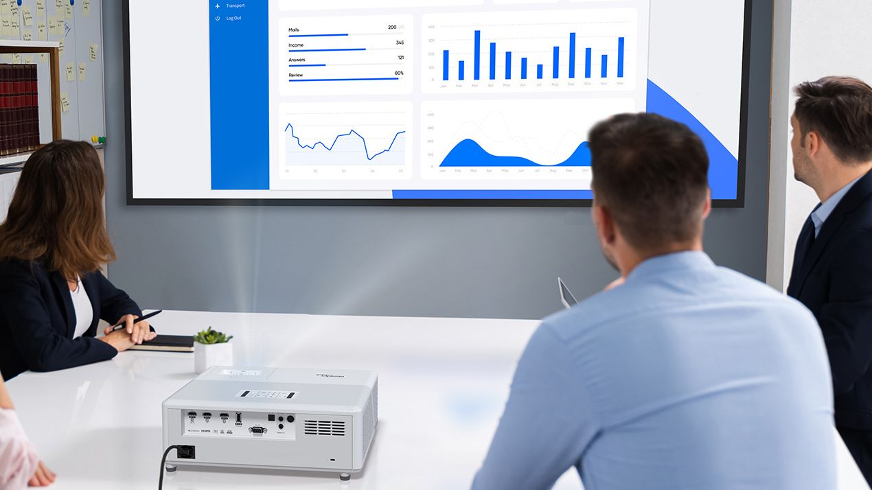 Optoma display in a compact huddle space