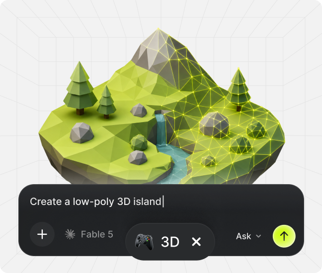 3D Worlds From a Sentence