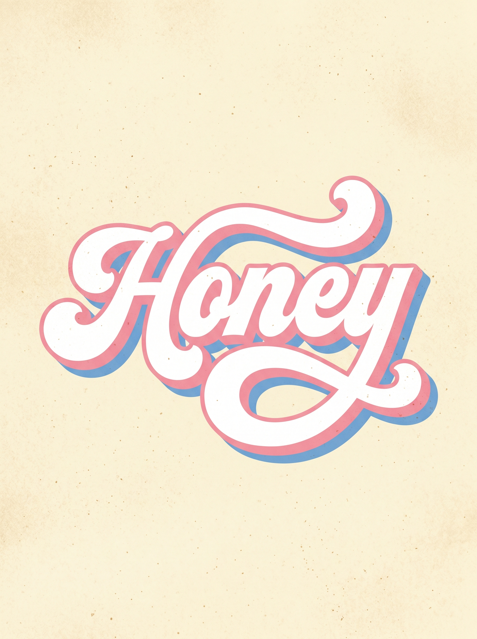 Honey retro bubble script logo