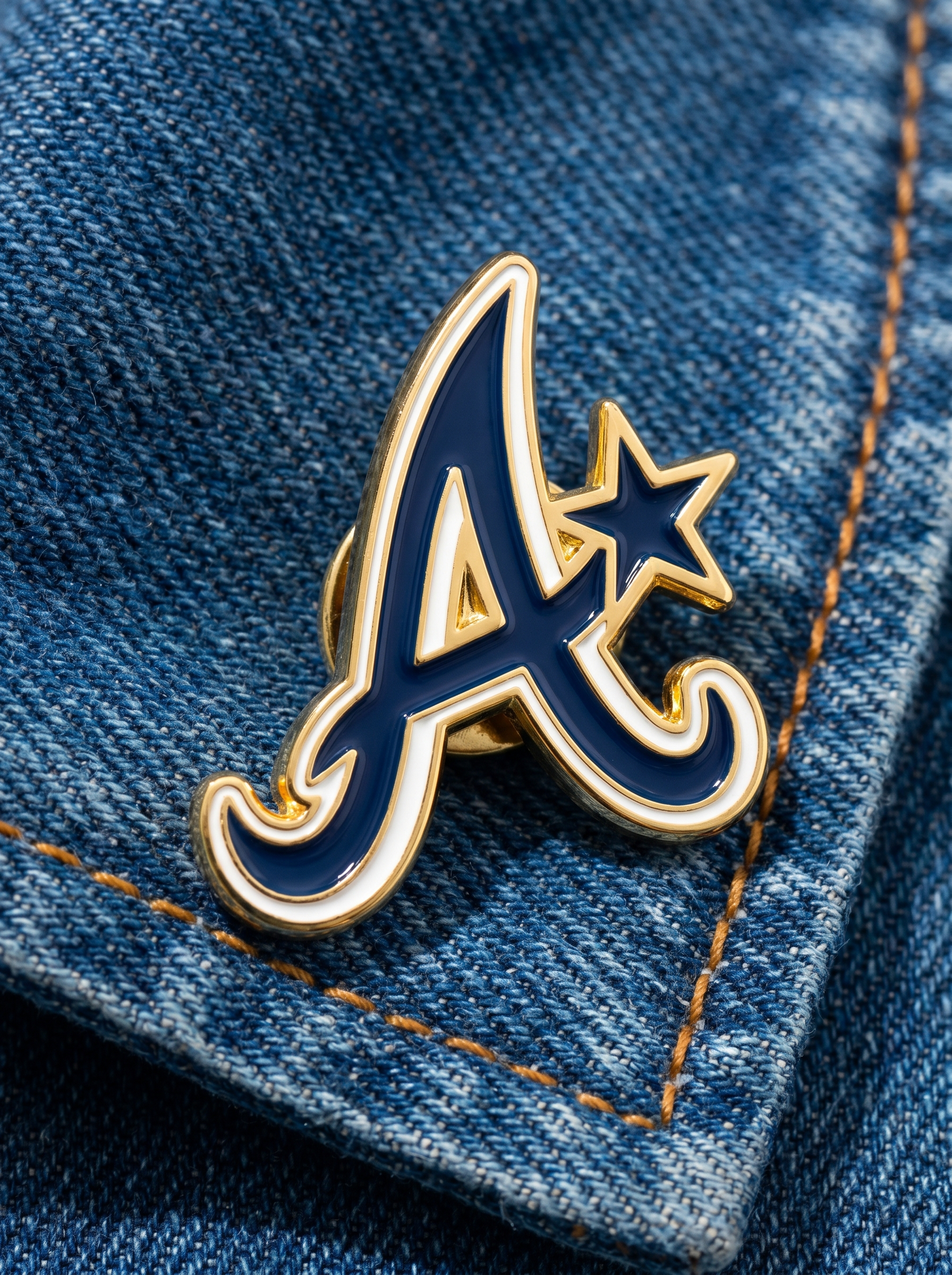Letter A enamel pin