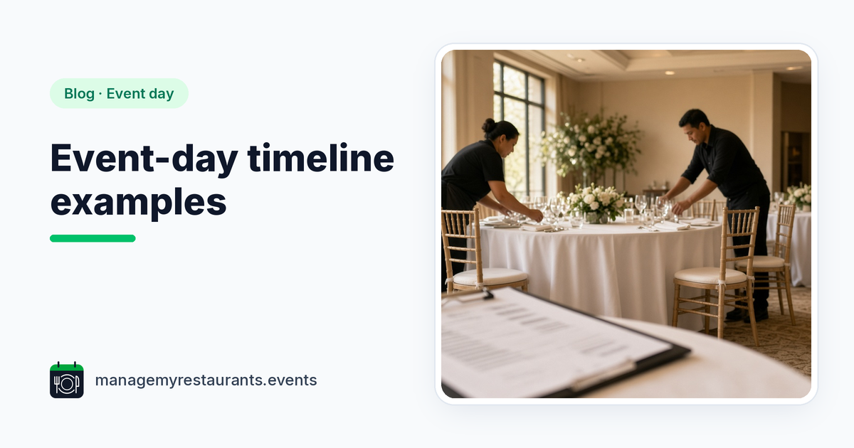 Event-Day Timeline Examples: Wedding, Conference, Gala and Private Dinner