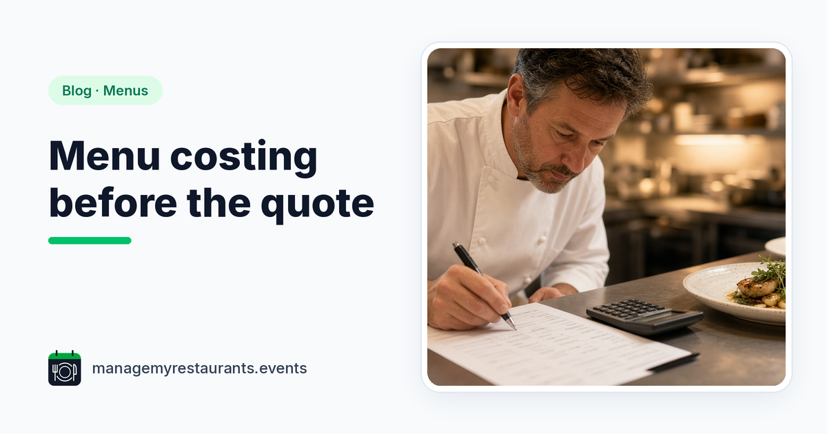 How to Cost an Event Menu Before You Send the Quote (Worked Example)
