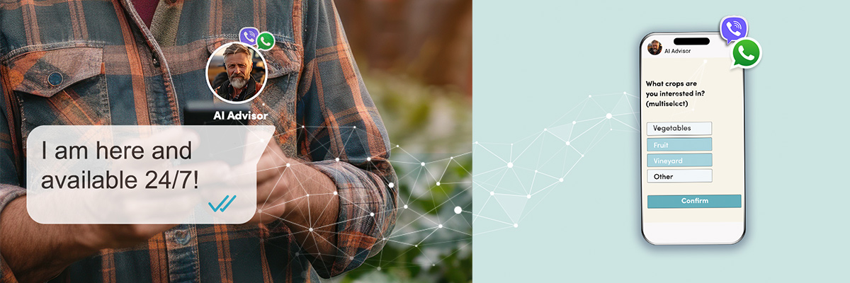AI advisor in agriculture available 24/7 for farmer questions and support via messaging