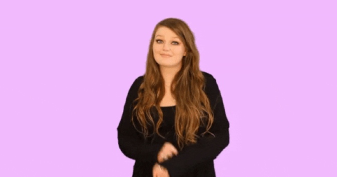 Vrouw wijst op horloge (geanimeerd)