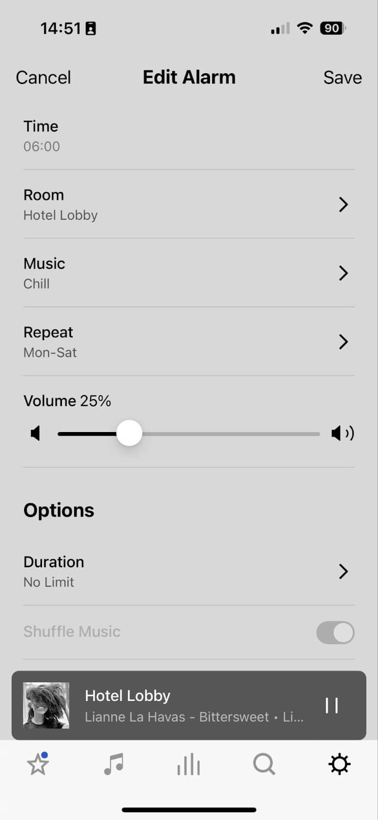 How to schedule music on Sonos using the alarm feature | Edit alarm