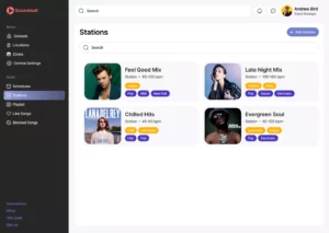 soundsuit dashboard music stations