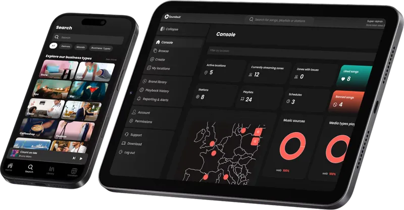 soundsuit music suite with mobile app player and web tablet desktop dashboard