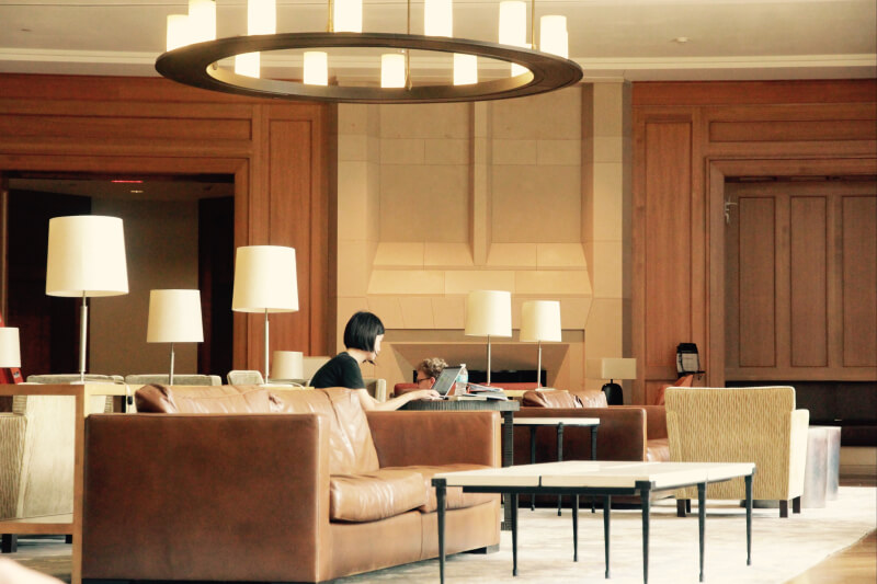 music for hotel lobby as people wait for their rooms