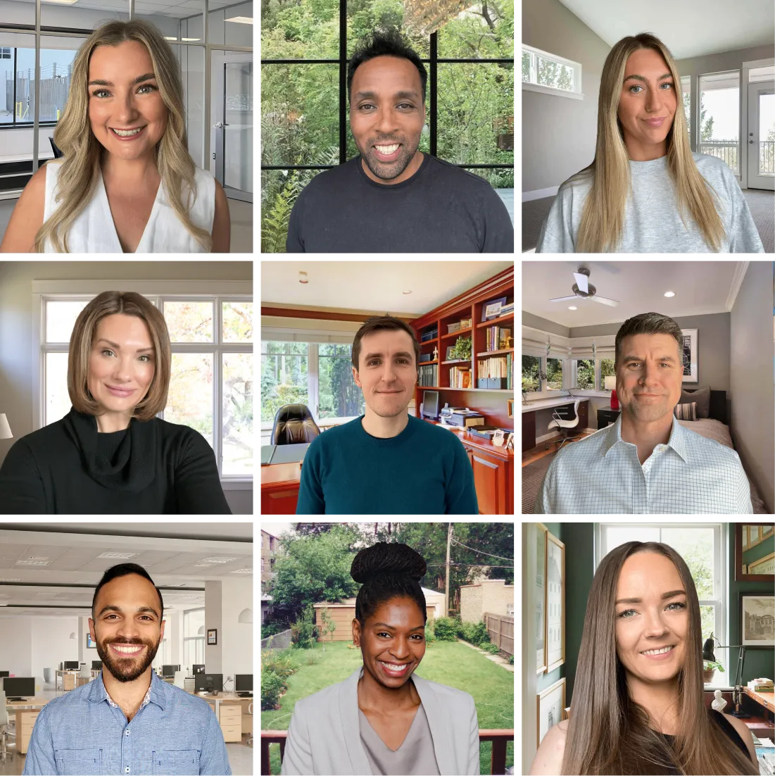 Before: Original employee photos with varied backgrounds