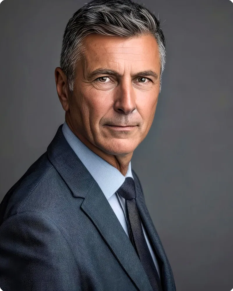 Board member in executive-standard professional attire with a composed expression