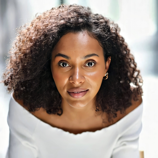Lawyer headshot example: Black woman, real photo enhanced by AI