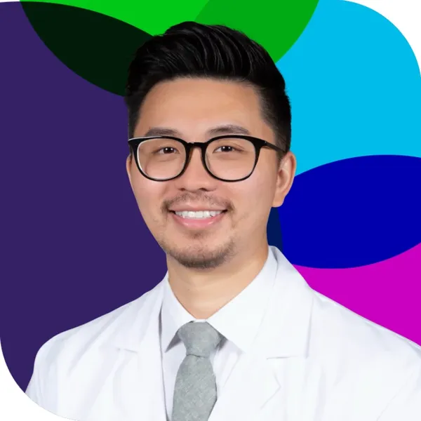 LinkedIn headshot example: placement mockup, real photo enhanced by AI