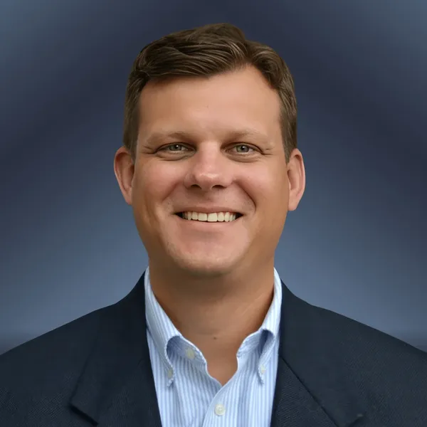 LinkedIn headshot example, real photo enhanced by AI