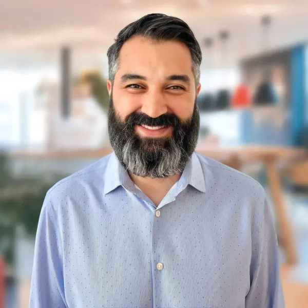 Medical headshot example #1, real photo enhanced by AI