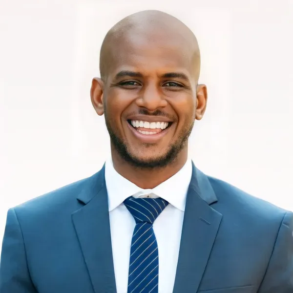 LinkedIn headshot example #8, real photo enhanced by AI